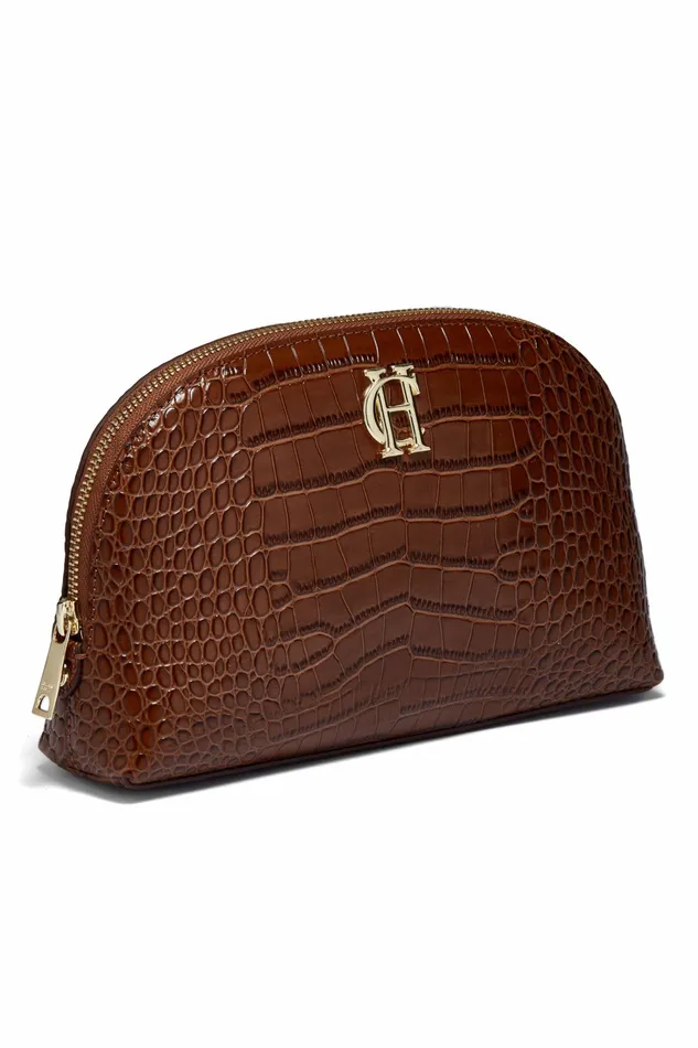 Womens Chelsea Makeup Bag Tan Croc Holdalls and Travel Bags Holland Cooper Womens Chelsea Makeup Bag Tan Croc Holdalls and Travel Bags Holland Cooper