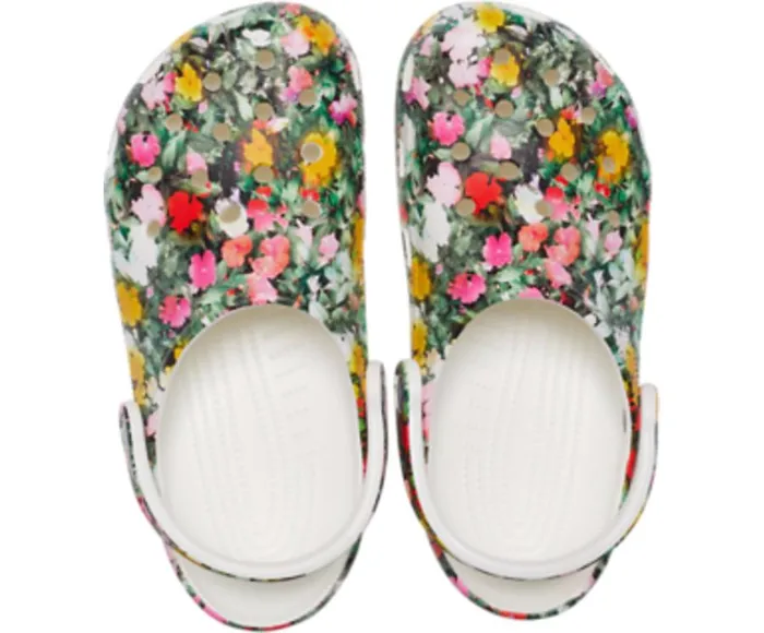 Womens Classic Printed Floral Clog White Multi Crocs Clogs