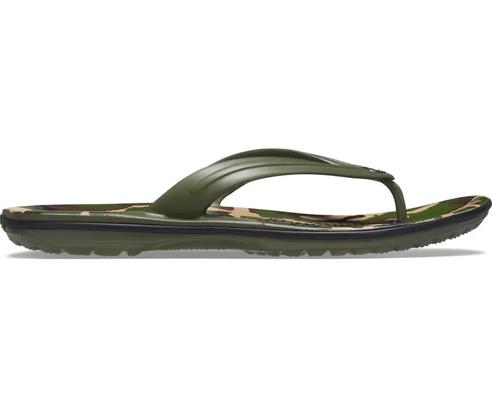 Womens Crocband Printed Flip Army Green Black Crocs FlipFlops