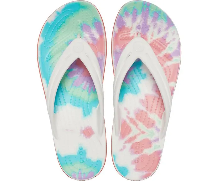 Womens Crocband TieDye Flip Fresco Multi Crocs FlipFlops