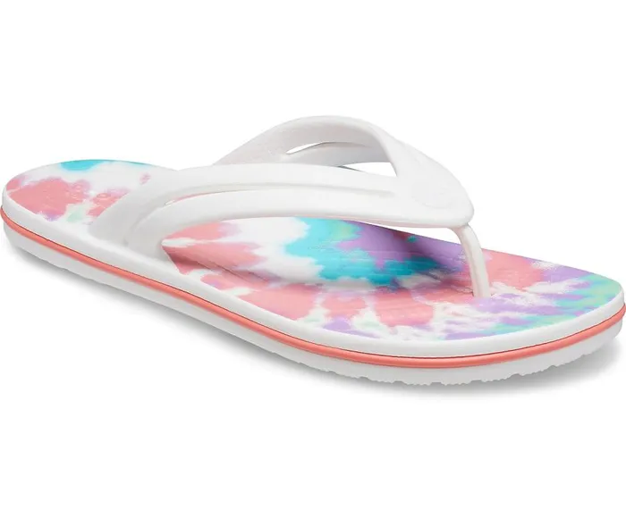 Womens Crocband TieDye Flip Fresco Multi Crocs FlipFlops