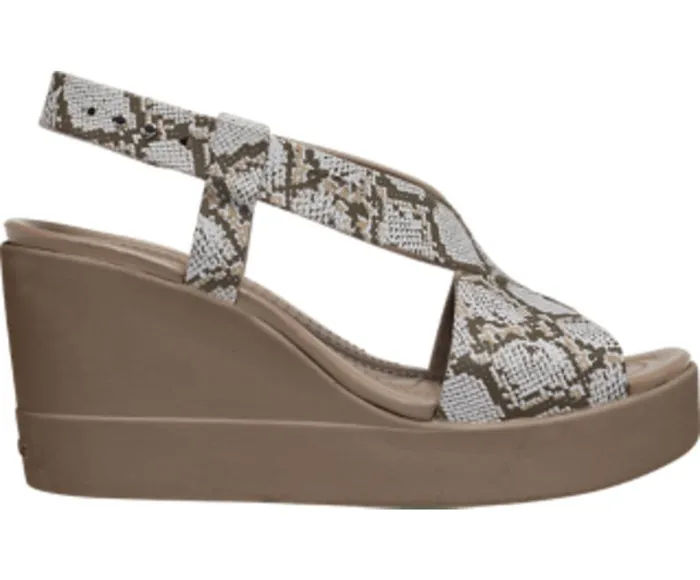 Womens Crocs Brooklyn High Wedge Multi Stucco Crocs Sandals
