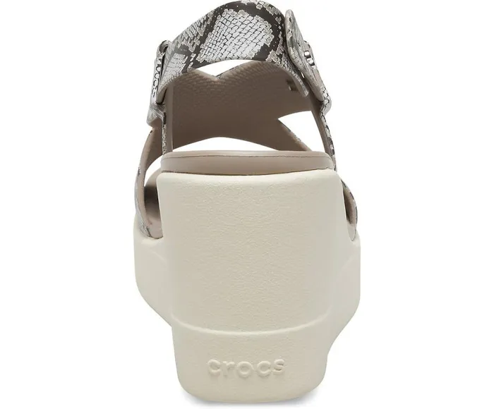 Womens Crocs Brooklyn High Wedge Multi Stucco Crocs Sandals