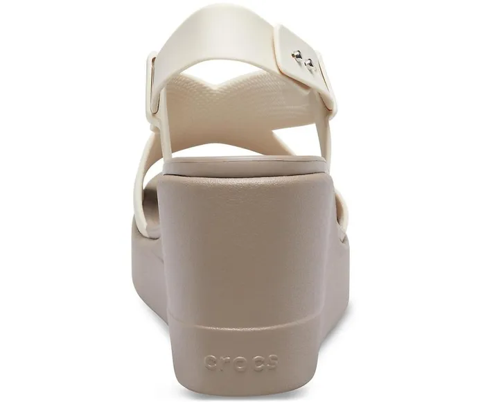 Womens Crocs Brooklyn High Wedge Stucco Mushroom Crocs Sandals