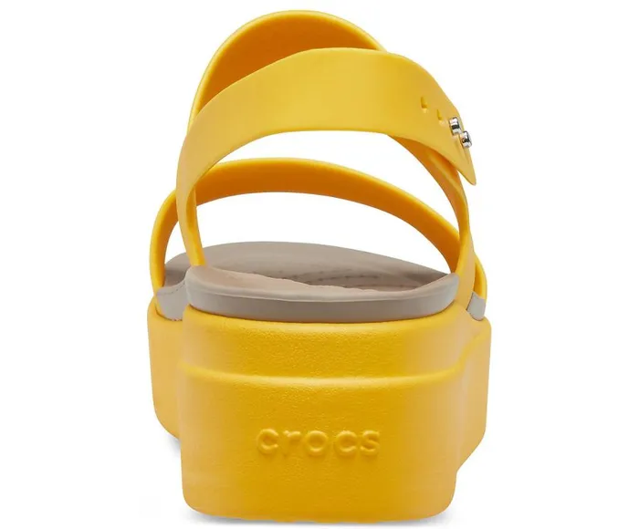 Womens Crocs Brooklyn Low Wedge Canary Canary Crocs Sandals