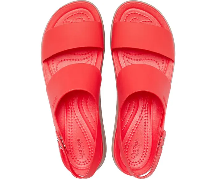 Womens Crocs Brooklyn Low Wedge Flame Mushroom Crocs Sandals