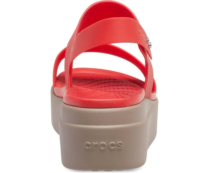 Womens Crocs Brooklyn Low Wedge Flame Mushroom Crocs Sandals