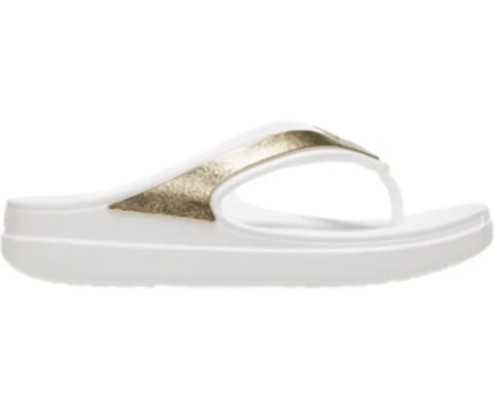 Womens Crocs Sloane Shine Wedge Flip White Crocs FlipFlops