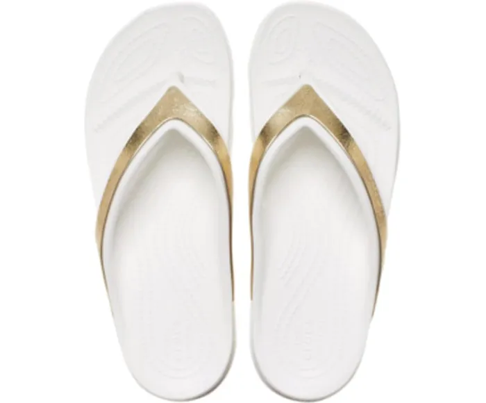 Womens Crocs Sloane Shine Wedge Flip White Crocs FlipFlops