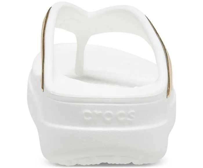 Womens Crocs Sloane Shine Wedge Flip White Crocs FlipFlops