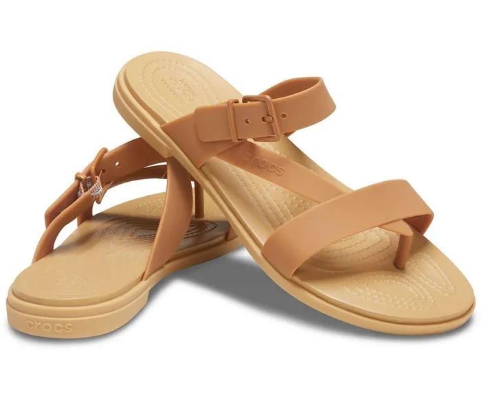 Womens Crocs Tulum Toe Post Sandal Dark Gold Crocs Sandals
