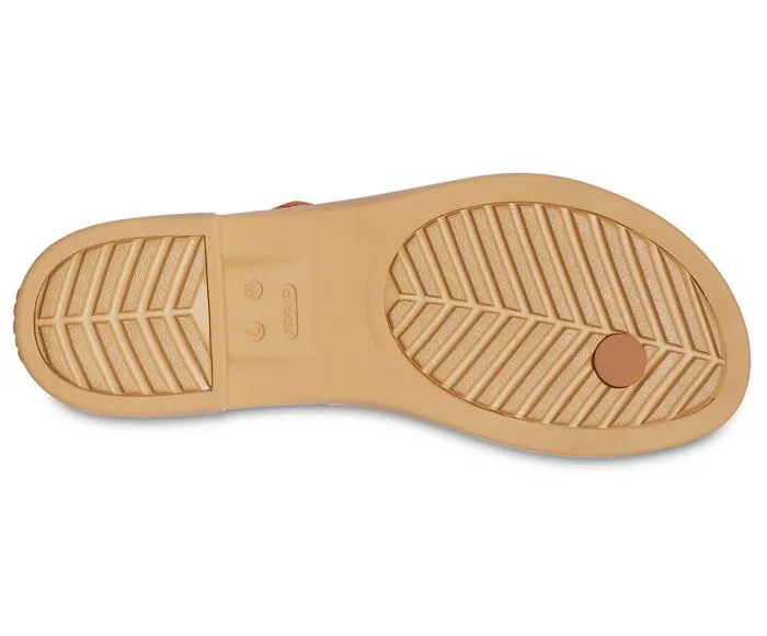 Womens Crocs Tulum Toe Post Sandal Dark Gold Crocs Sandals