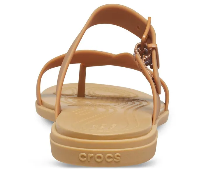 Womens Crocs Tulum Toe Post Sandal Dark Gold Crocs Sandals