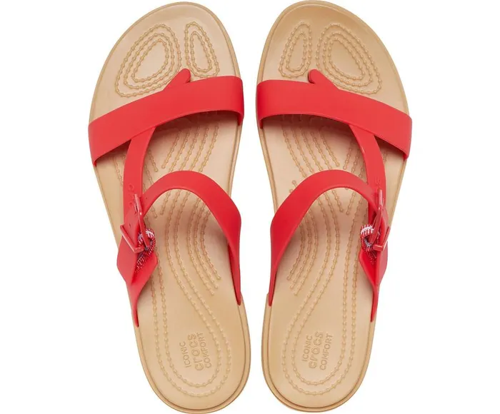 Womens Crocs Tulum Toe Post Sandal Flame Crocs Sandals