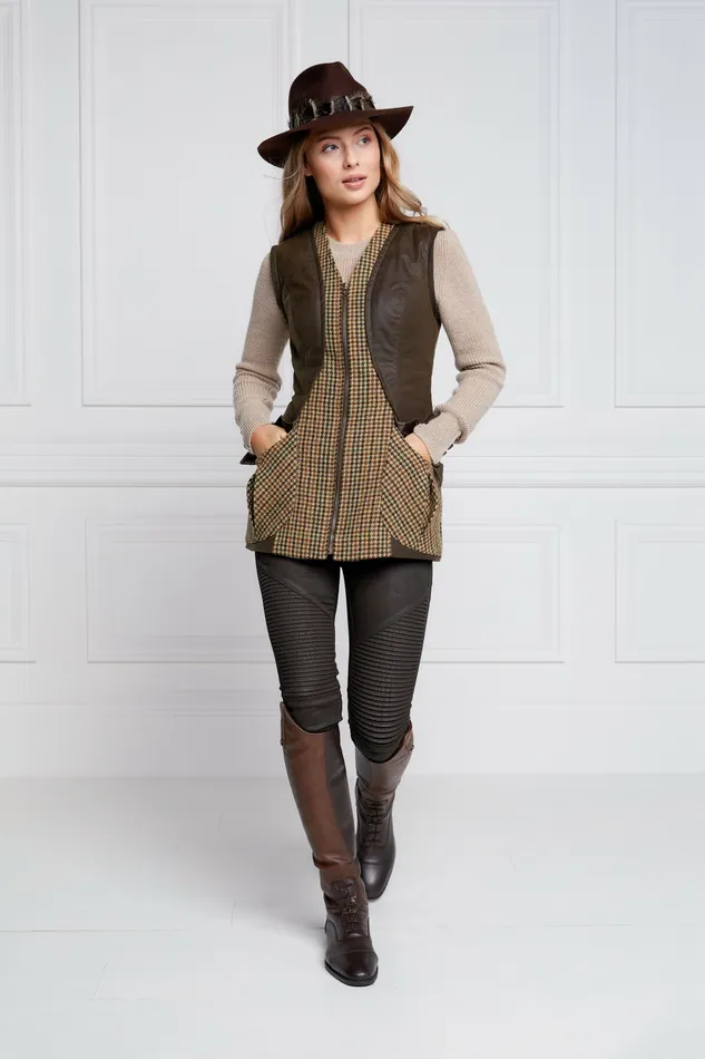 Womens Field Vest Hailes Green Tweed Gilets Holland Cooper Womens Field Vest Hailes Green Tweed Gilets Holland Cooper