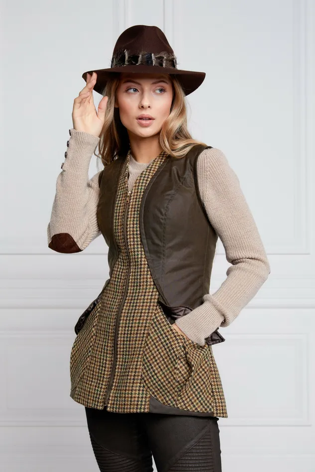 Womens Field Vest Hailes Green Tweed Gilets Holland Cooper Womens Field Vest Hailes Green Tweed Gilets Holland Cooper