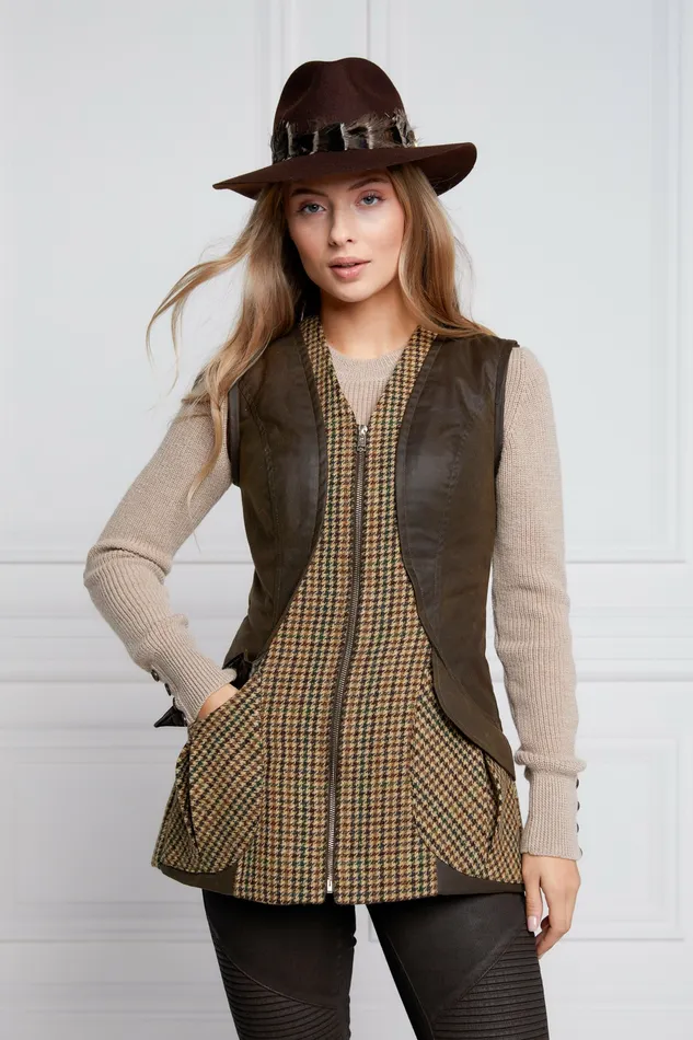 Womens Field Vest Hailes Green Tweed Gilets Holland Cooper Womens Field Vest Hailes Green Tweed Gilets Holland Cooper
