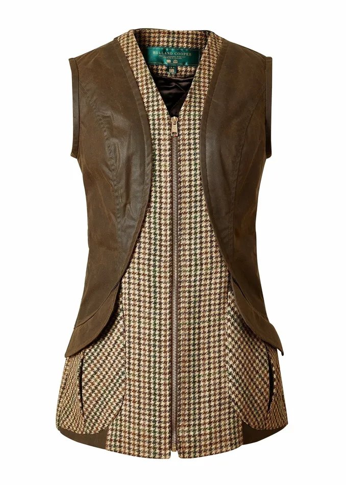 Womens Field Vest Hailes Green Tweed Gilets Holland Cooper Womens Field Vest Hailes Green Tweed Gilets Holland Cooper