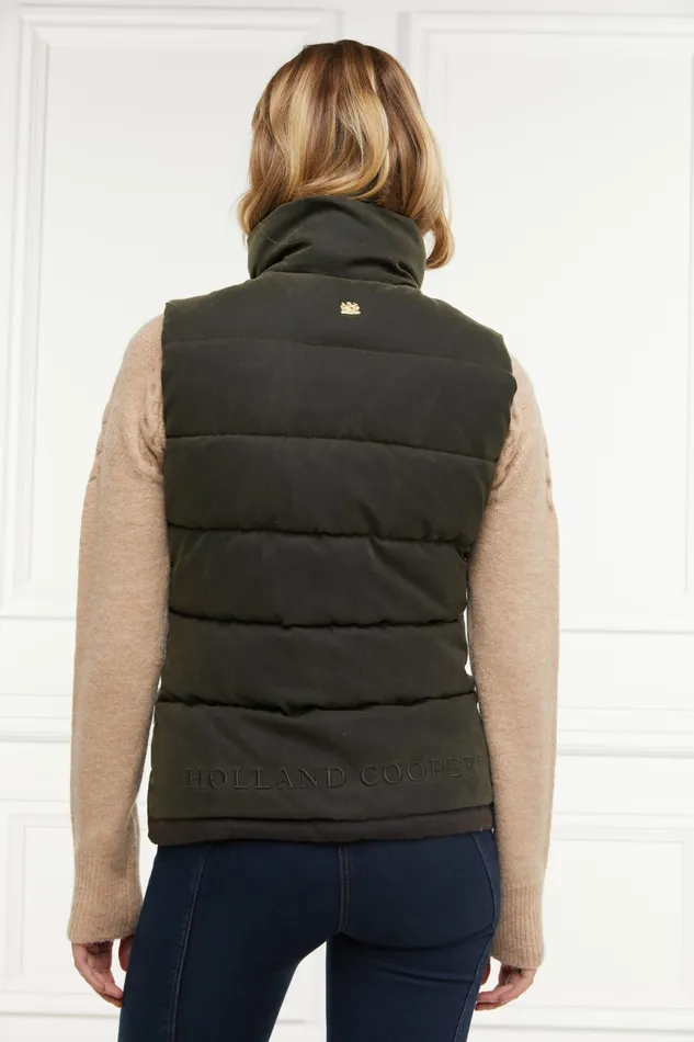 Womens Holland Cooper Aviator Padded Gilet Dark Olive Gilets Womens Holland Cooper Aviator Padded Gilet Dark Olive Gilets