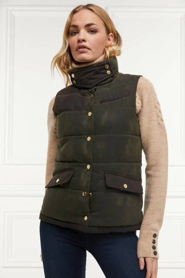 Womens Holland Cooper Aviator Padded Gilet Dark Olive Gilets Womens Holland Cooper Aviator Padded Gilet Dark Olive Gilets