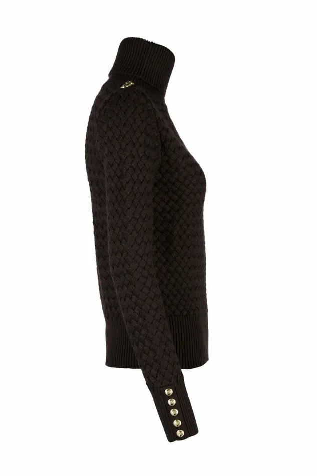 Womens Holland Cooper Basket Weave Jumper Chocolate Knitwear Womens Holland Cooper Basket Weave Jumper Chocolate Knitwear