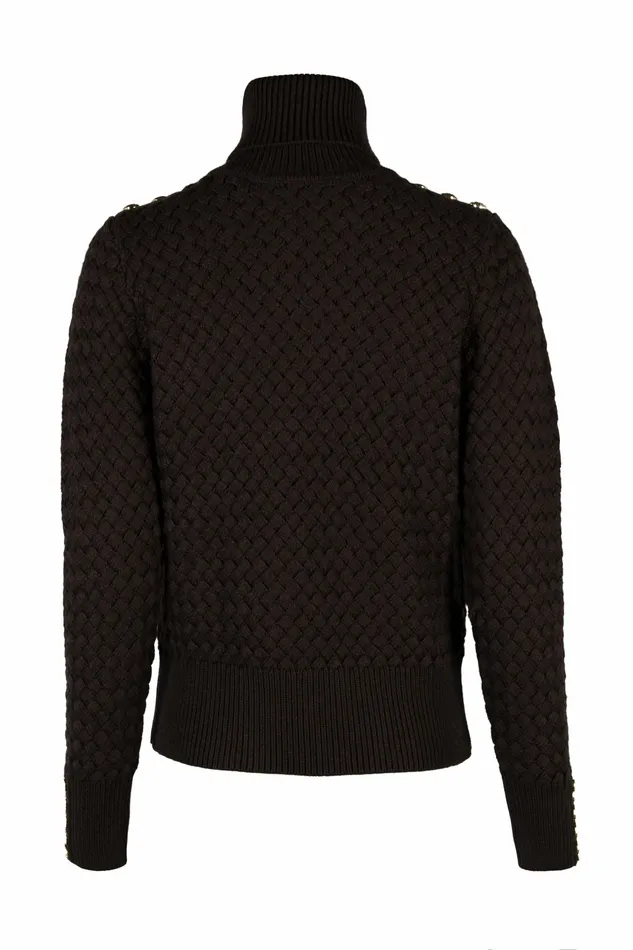 Womens Holland Cooper Basket Weave Jumper Chocolate Knitwear Womens Holland Cooper Basket Weave Jumper Chocolate Knitwear
