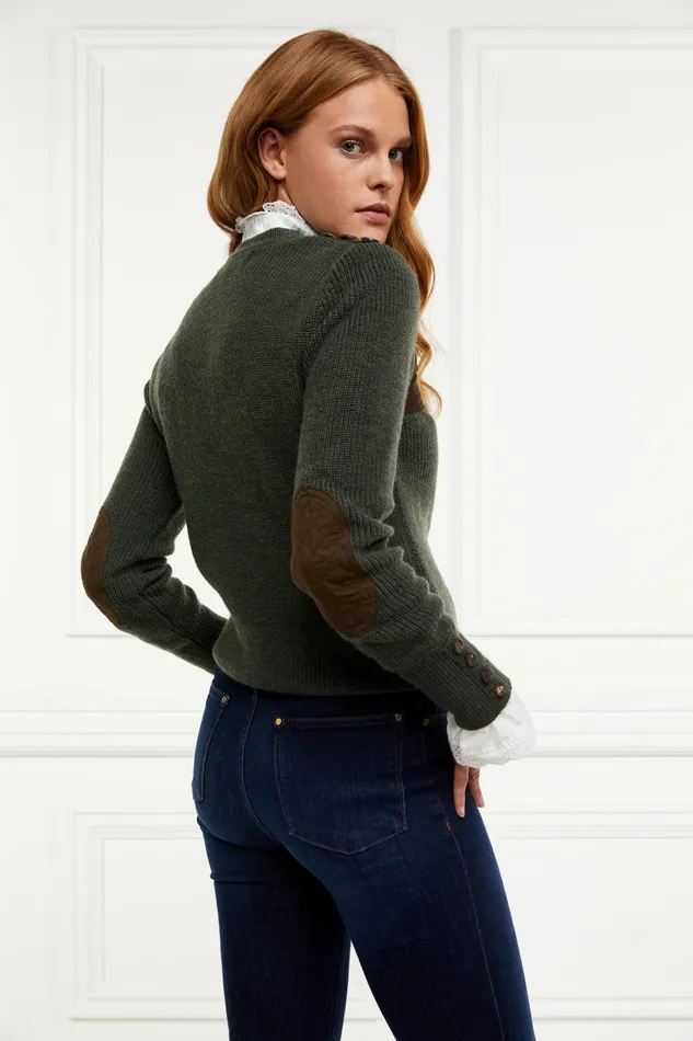 Womens Holland Cooper Country Crew Neck Knit Forest Marl Knitwear Womens Holland Cooper Country Crew Neck Knit Forest Marl Knitwear