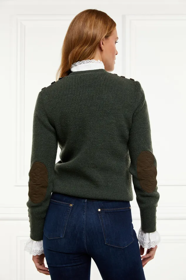 Womens Holland Cooper Country Crew Neck Knit Forest Marl Knitwear Womens Holland Cooper Country Crew Neck Knit Forest Marl Knitwear