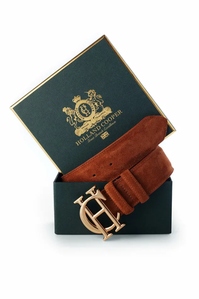 Womens Holland Cooper HC Classic Belt Suede Tan Belts