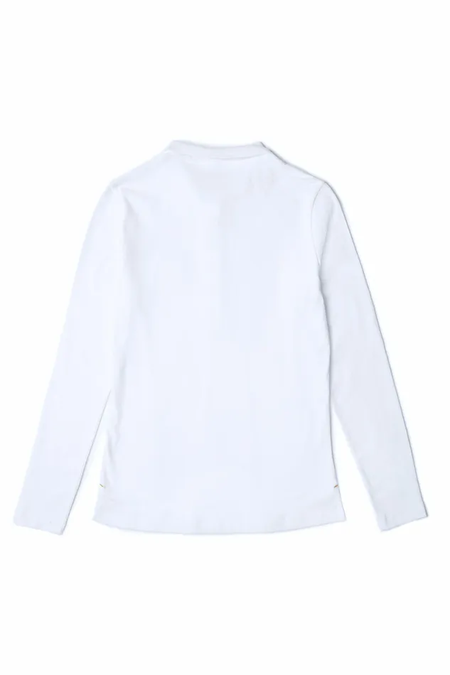 Womens Holland Cooper Long Sleeve Crest Polo White Polo Shirts Womens Holland Cooper Long Sleeve Crest Polo White Polo Shirts