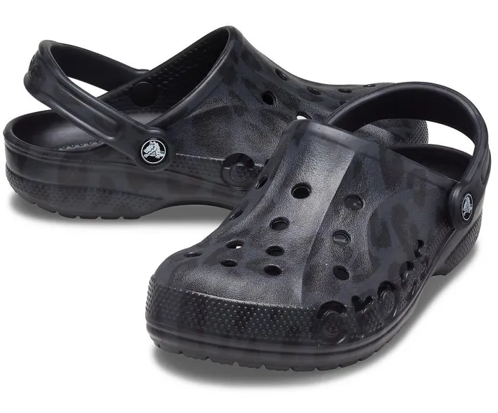 WomensMens Baya Seasonal Printed Clog Leopard Black Crocs Clogs
