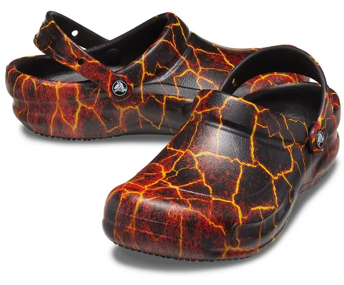 WomensMens Bistro Graphic Clog Black Flame Crocs Clogs