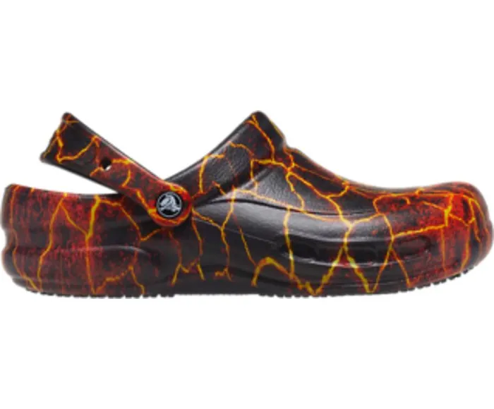 WomensMens Bistro Graphic Clog Black Flame Crocs Clogs