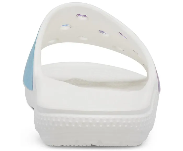 WomensMens Classic Crocs Out Of This World Slide White Purple Crocs Sandals