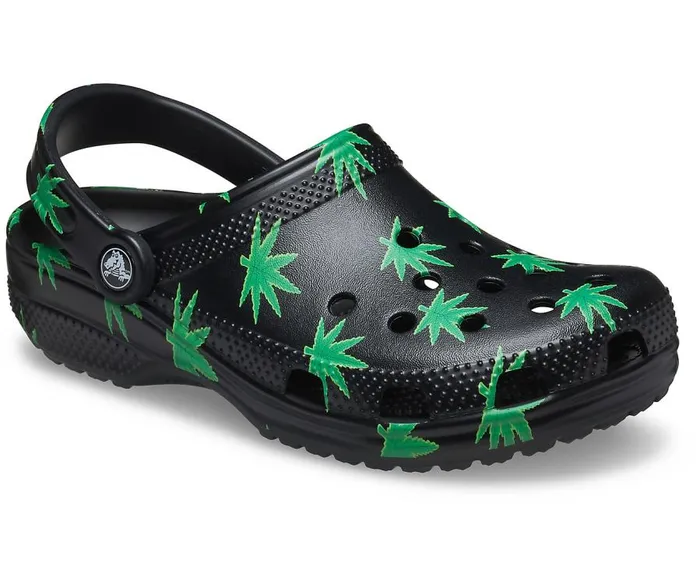 WomensMens Classic Hemp Leaf Clog Black Crocs Clogs