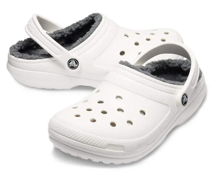WomensMens Classic Lined Clog White Grey Crocs Clogs