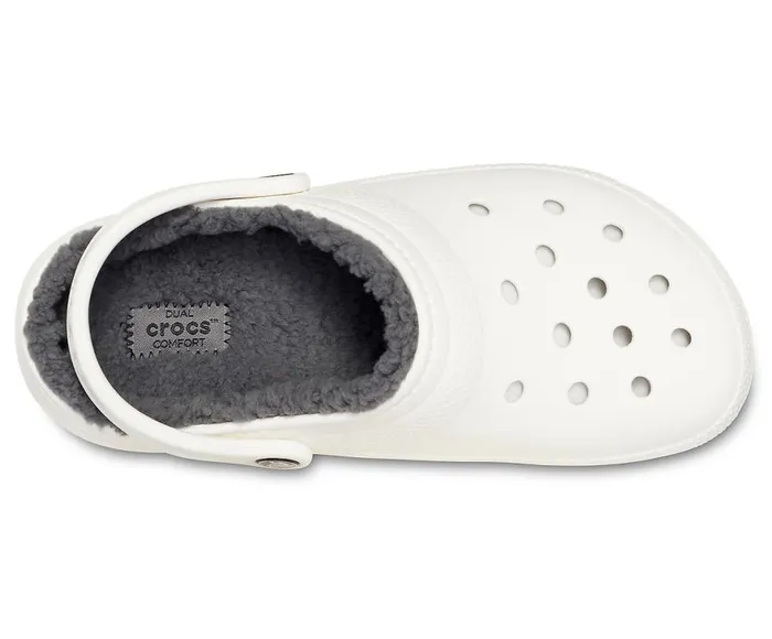 WomensMens Classic Lined Clog White Grey Crocs Clogs