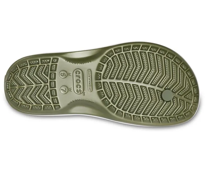 WomensMens Crocband Flip Army Green White Crocs Sandals