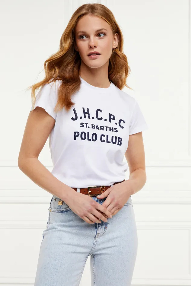 Womens Polo Club Tee White Tops Holland Cooper