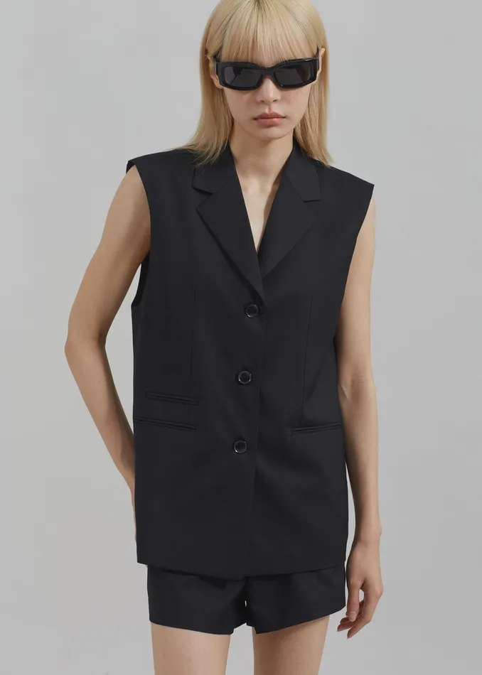 Xandra Vest 8211 Black Women The Frankie Shop Clothing