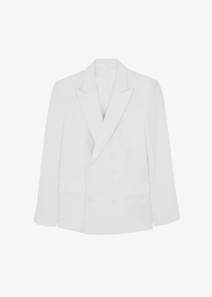 Zia Covered Buttons Blazer 8211 White Women The Frankie Shop Clothing
