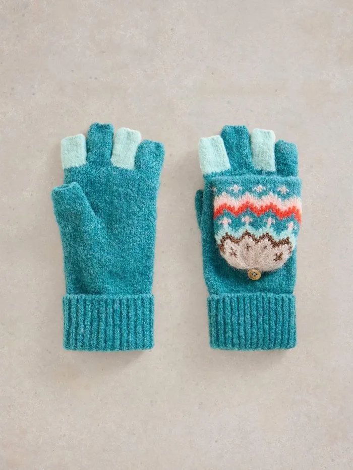 Zig Zag Flip Mitt Teal Multi Women White Stuff Hats and Gloves Zig Zag Flip Mitt Teal Multi Women White Stuff Hats and Gloves